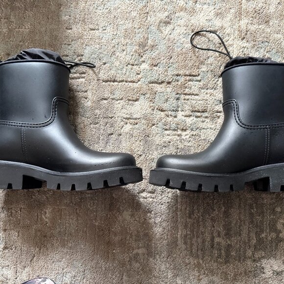 NWT/NIB Black Moncler Kickstream Low Rain Boots - size 8/38 - Picture 4 of 9